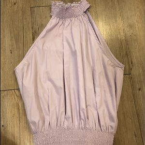 high neck purple sleeveless top